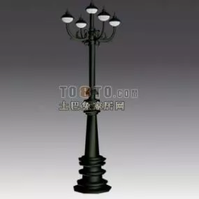 Classic Streetlight With Five Lamps 3d model