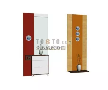 Modern Wall Cabinet With Different Materials 3d model Modern Wall Cabinet With Different Materials 3d model