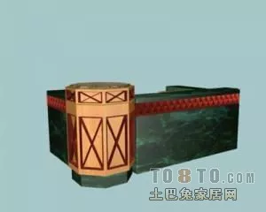 Reception Desk With Carved Corner Decoration 3d model Reception Desk With Carved Corner Decoration 3d model