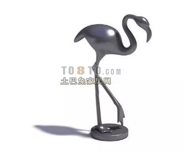 Crane Bird Sculpture Tableware Decoration 3d model Crane Bird Sculpture Tableware Decoration 3d model
