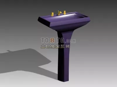 European Antique Washbasin With Mirror And Wall Lamp 3d model