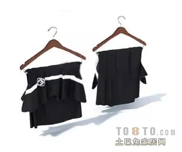 Clothes Hanger Black Shirt Set 3d model Clothes Hanger Black Shirt Set 3d model
