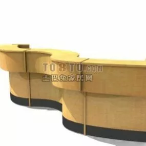 Reception Desk Wave Shape 3d model