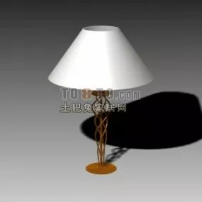 Antique Table Lamp Carved Stand 3d model