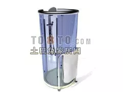 Corner Shower Room With Sanitary 3d model