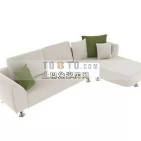 Modern Sectional Sofa White Color 3d model