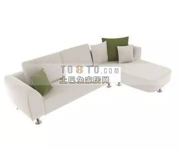 Modern Sectional Sofa White Color 3d model Modern Sectional Sofa White Color 3d model