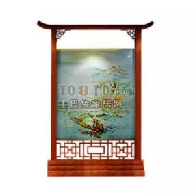 Chinese Painting With Hanger 3d model