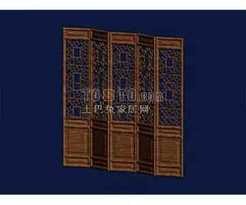 Carved Wooden Partition 3d model Carved Wooden Partition 3d model