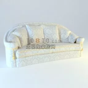 Boutique Sofa White Leather 3d model