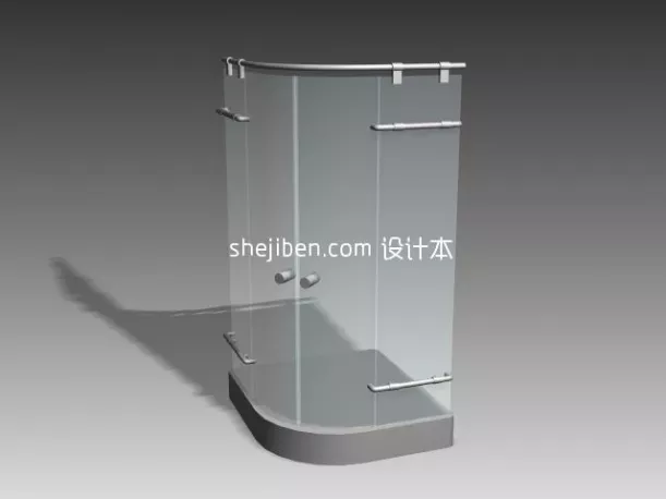 Curved Shower Glass Bathroom 3d model Curved Shower Glass Bathroom 3d model