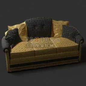 Premium Classic Sofa With Cushion 3d model