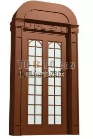 Antique Door Wood Frame Material 3d model