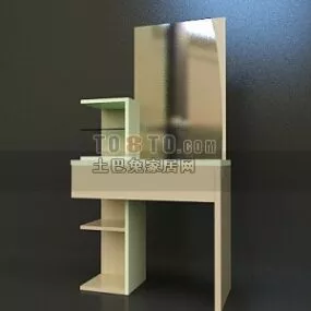 Modern Makeup Table With Shelf Combined 3d model