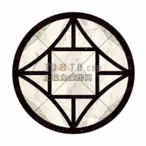 Ground Floor Tile Circle Texture 3d model