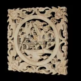 Antique Wood Carving Piece 3d model