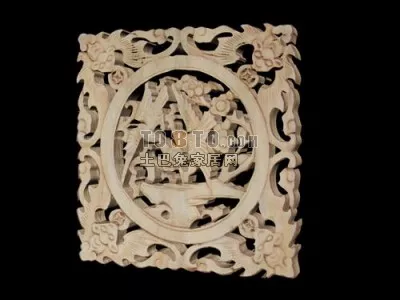 Antique Wood Carving Piece 3d model Antique Wood Carving Piece 3d model