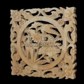 Wood Carving Piece Circle Pattern 3d model