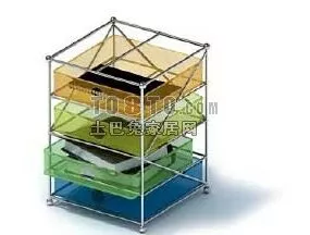 Data Rack Steel Material 3d model