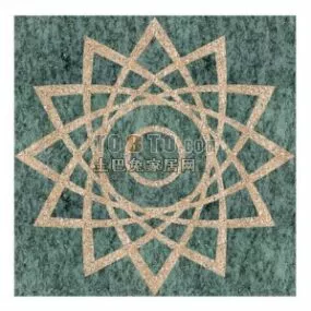 Ground Floor Tile Flower Shape 3d model