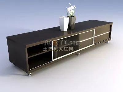 Modern Simple Study Room Interior 3d model