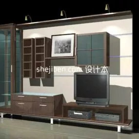 Modern Tv Cabinet Full Set 3d model