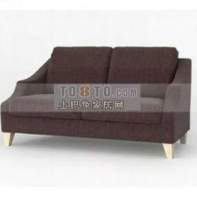 Brown Fabric Sofa Modern Design 3d model