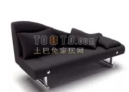 Boutique Sofa Black Fabric Finish 3d model