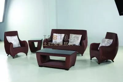 Two Seats Sofa Fauteuil 3d model