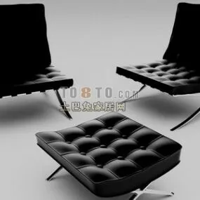 Sofa Barcelona With Ottoman 3d model