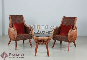 Chair With Textile Cover 3d model