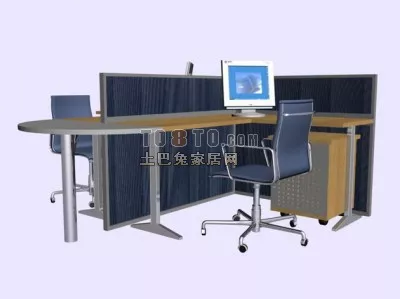 Computer Table Unit With Chair 3d model Computer Table Unit With Chair 3d model