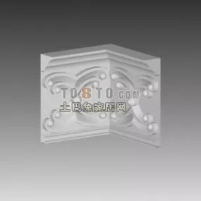 European Corner Wall Component Decorative 3d model