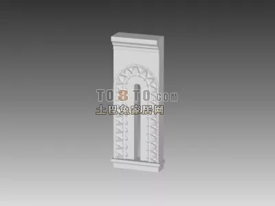 European Component Marble Column 3d model