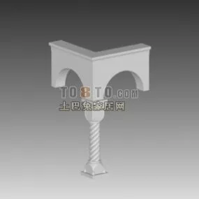 European Arch Column Decor 3d model