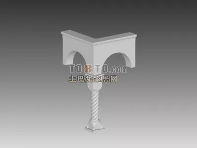 Classic Column Wall Panel 3d model