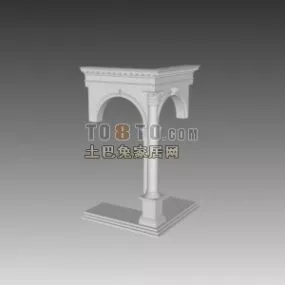 European Component Column With Heading 3d model