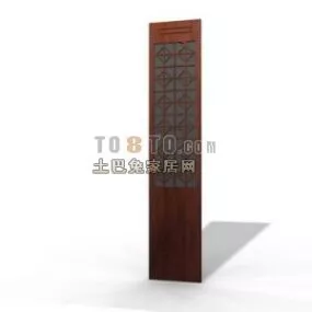 Chinese Single Door Wood Frame 3d model