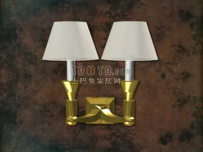 Hotel Lamp Curved Stand 3d model
