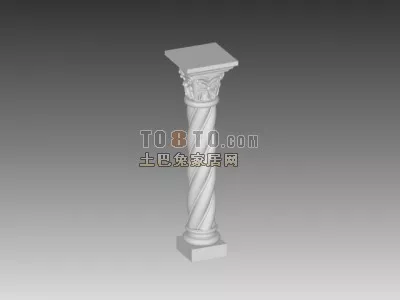 Twist Cylinder Column 3d model