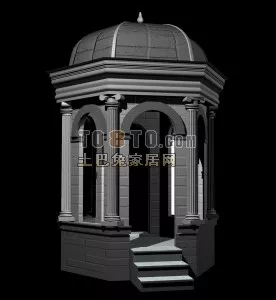 Headquarter Building Round Shape With Steel Frame Cover 3d model