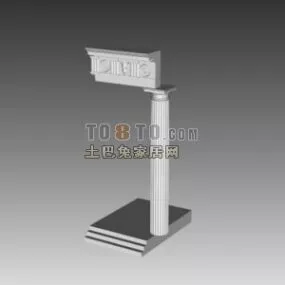European Column Wall Head Component 3d model
