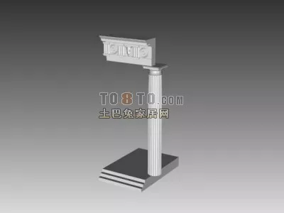 Rome Style Construction Column 3d model