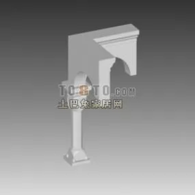 Construction Column Wall European Style 3d model