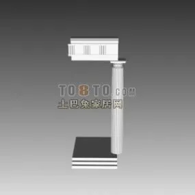 European Classic Column Wall Component 3d model