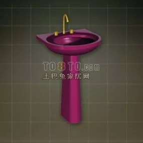 Washbasin Sanitary With Under Covered 3d model