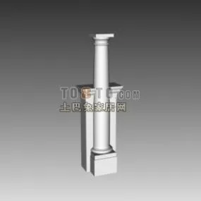 European Component Marble Column 3d model