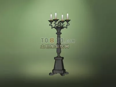 Candlestick With Decoration Stand, Cup Shape 3d model