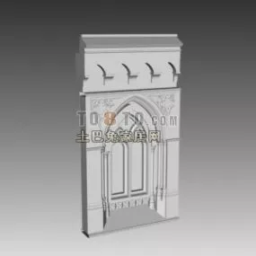 European Building Wall Carving Style 3d model