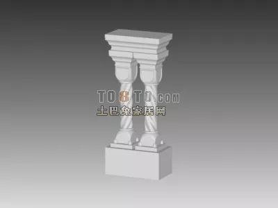 European Round Column Construction Component 3d model